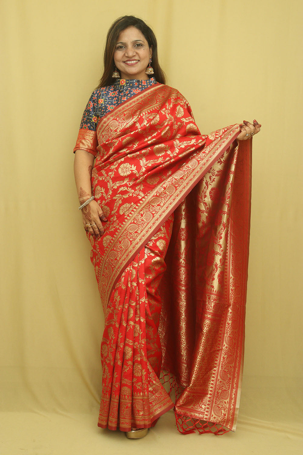 Soft Cotton/Silk Banarasi Jacquard Fabric – Essence of India