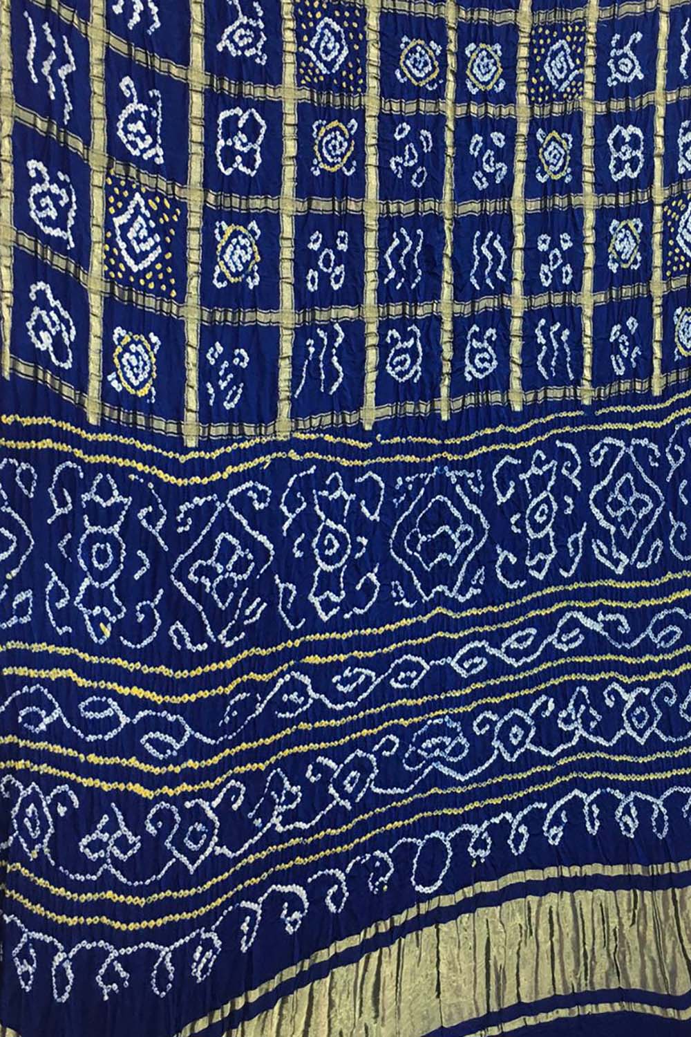 Peacock Blue Gajji Silk Fabric