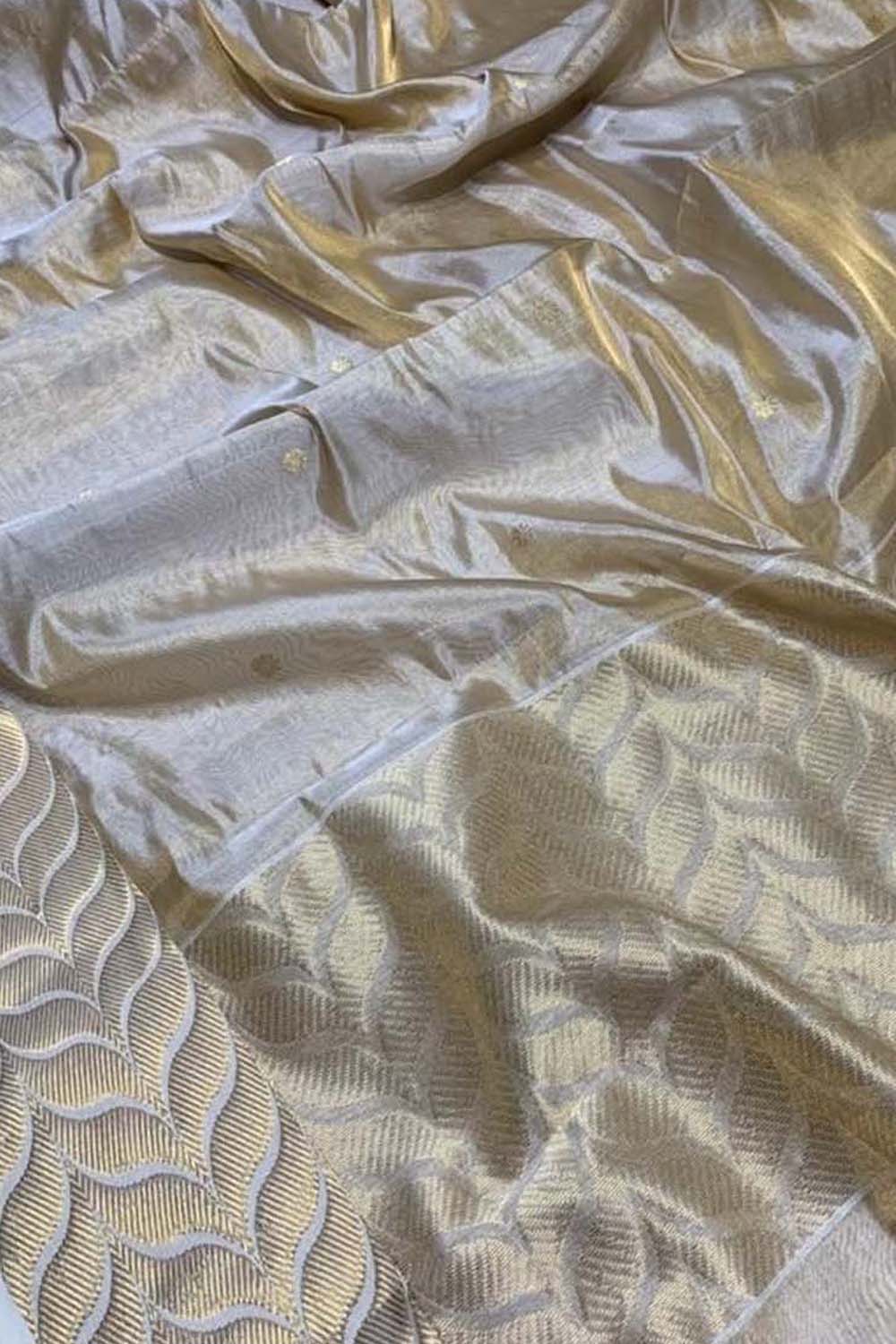 Elegant Pastel Chanderi Handloom Tissue Silk Saree - Buy Now