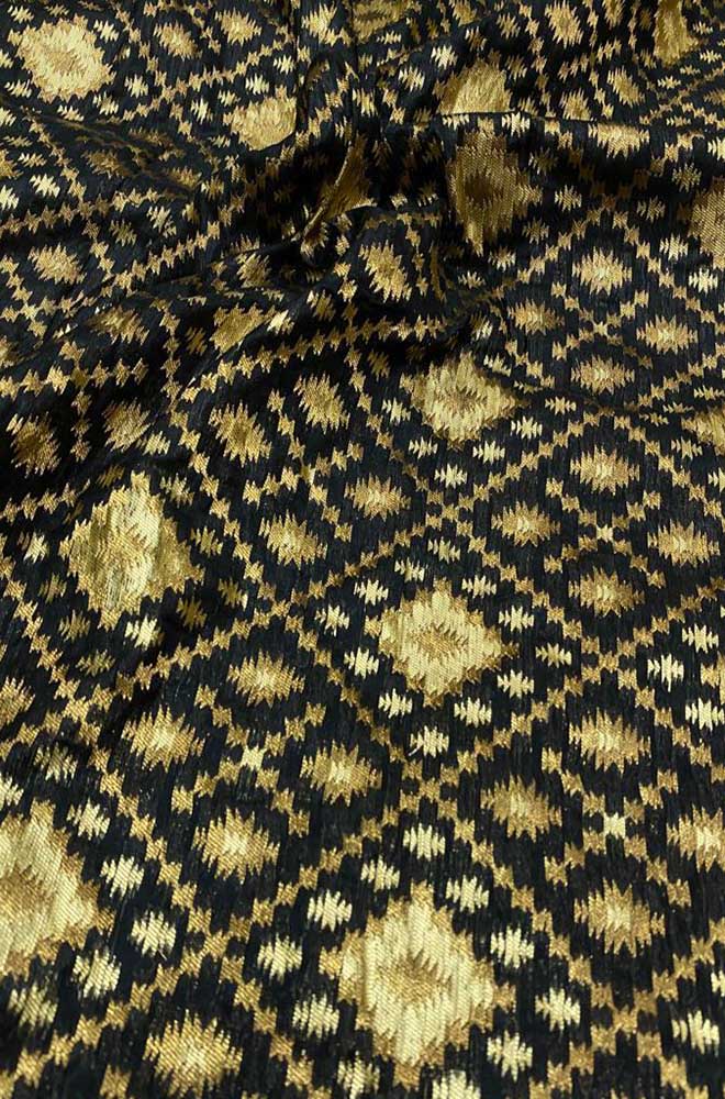 Shop Exquisite Black Banarasi Silk Brocade Fabric (1 Mtr) for Elegant  Designs – Luxurion World