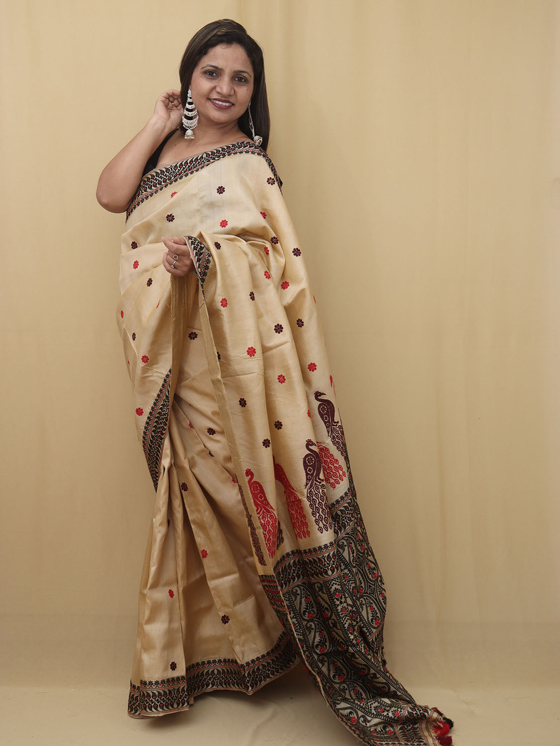 Multi Colour Ladies Assam Silk Saree at Best Price in Surat | Hari Darshan  Export