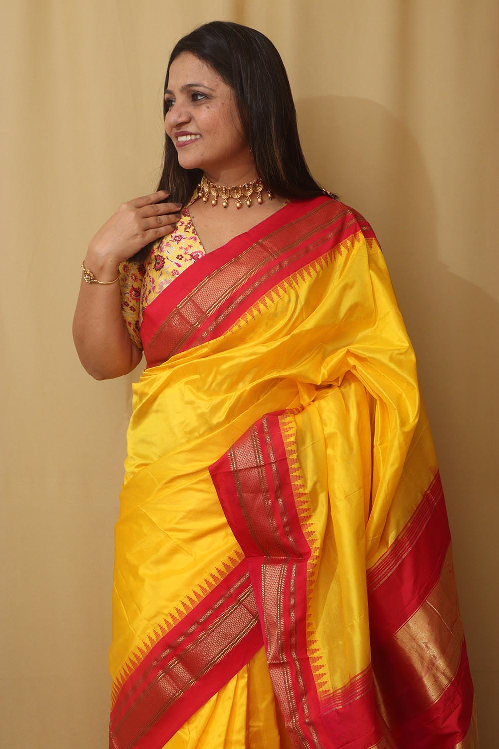 Radiant Yellow Ilkal Pure Silk Saree - Luxurion World