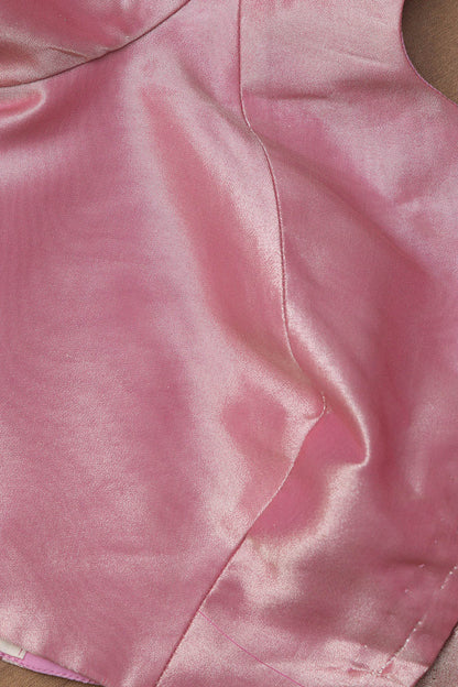 Stunning Pink Banarasi Tissue Silk Blouse - Luxurion World