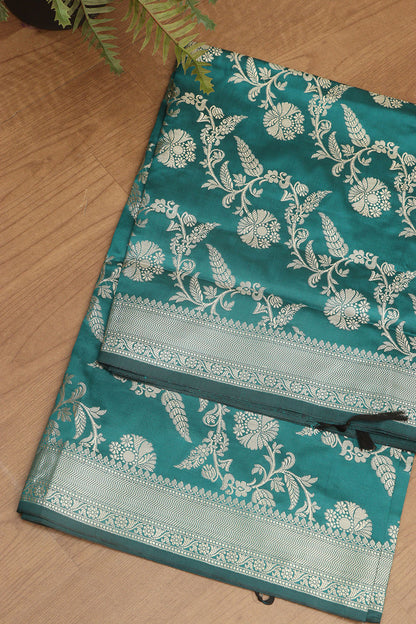 Stunning Greenish Blue Banarasi Silk Dupatta - Luxurion World