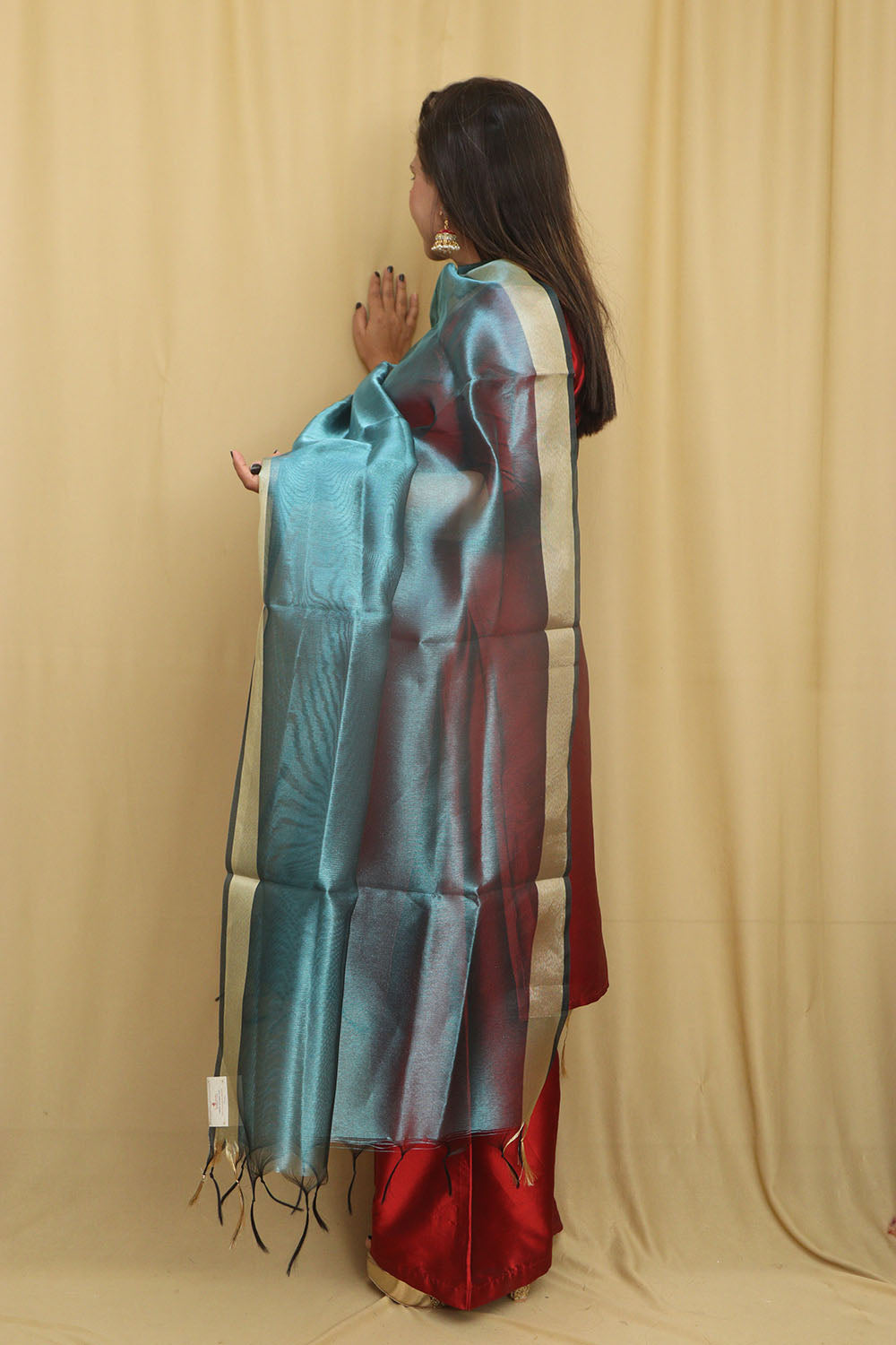 Blue Banarasi Tissue Dupatta - Elegant and Versatile - Luxurion World