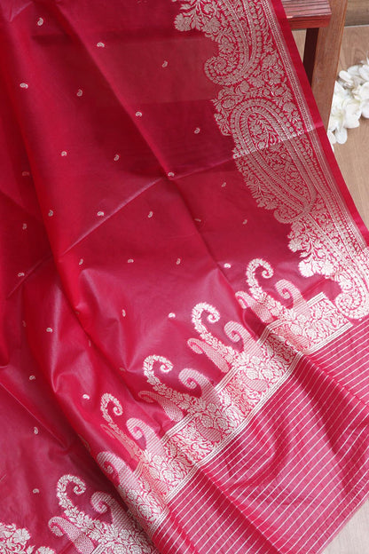 Stunning Pink Banarasi Organza Silk Dupatta - Luxurion World