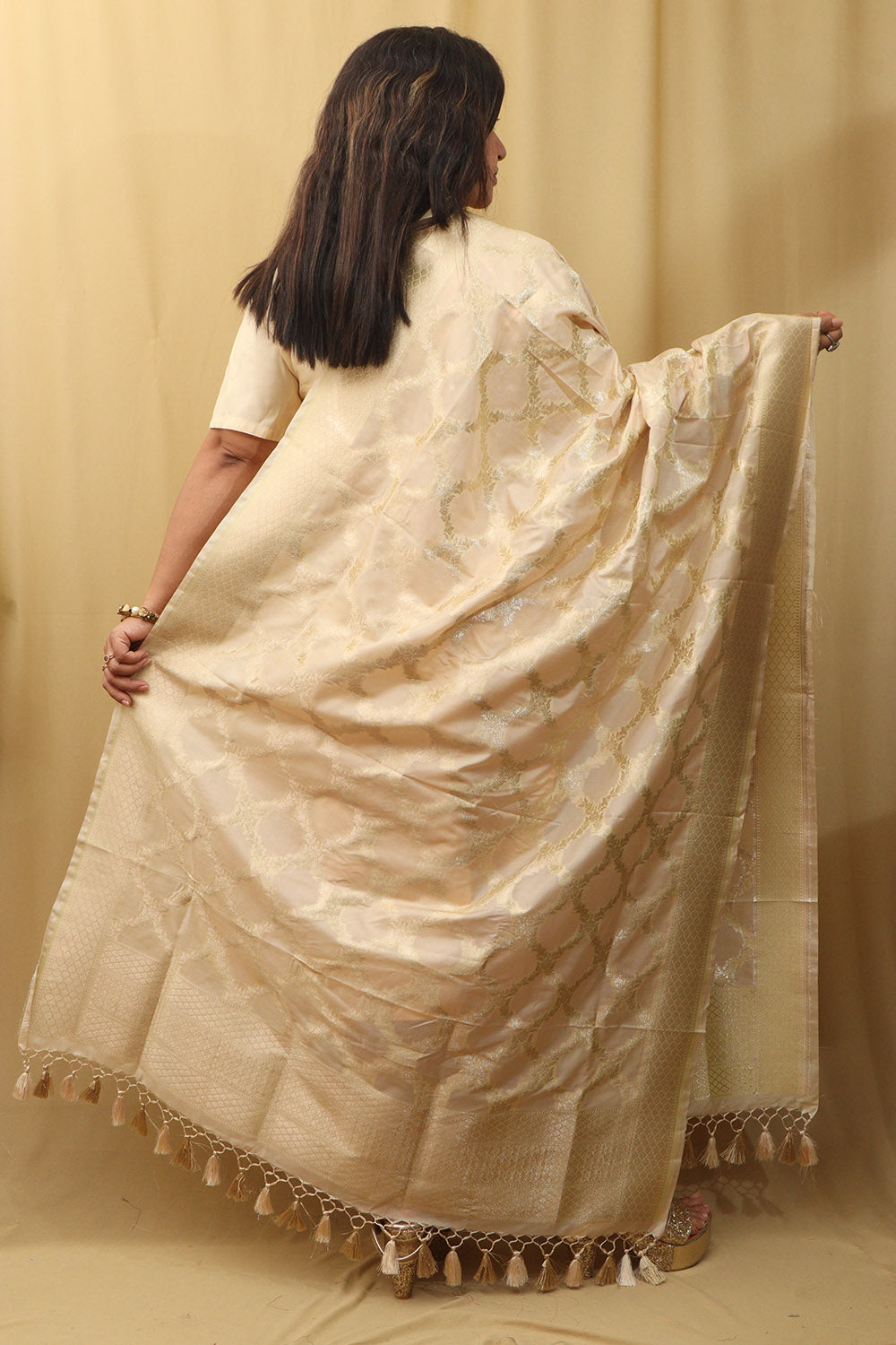 Pastel Banarasi Silk Dupatta - Luxurion World