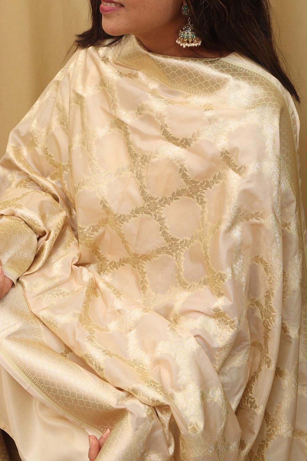 Pastel Banarasi Silk Dupatta - Luxurion World