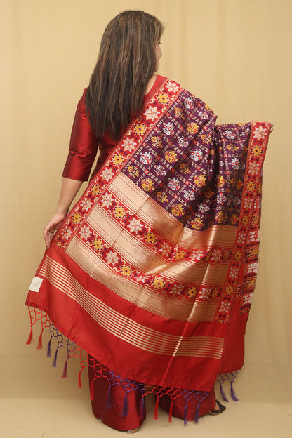 Purple Patola Silk Dupatta - Luxurion World