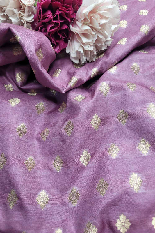 Exquisite Purple Banarasi Silk Fabric - Luxurious Elegance ( 1 Mtr ) - Luxurion World