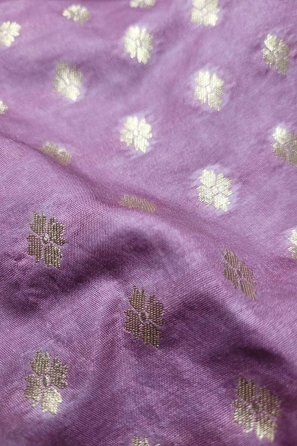 Exquisite Purple Banarasi Silk Fabric - Luxurious Elegance ( 1 Mtr ) - Luxurion World