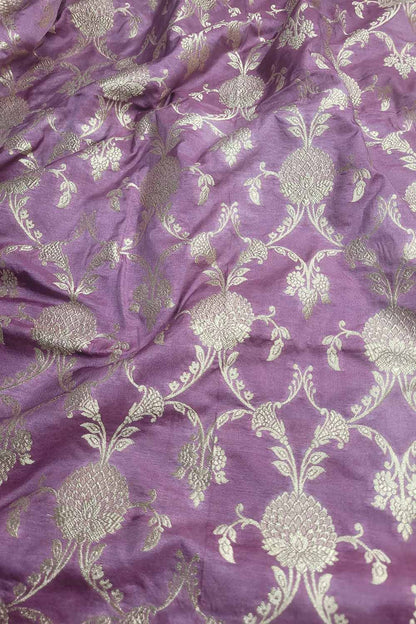 Exquisite Purple Banarasi Silk Fabric - Luxurious Elegance ( 1 Mtr ) - Luxurion World