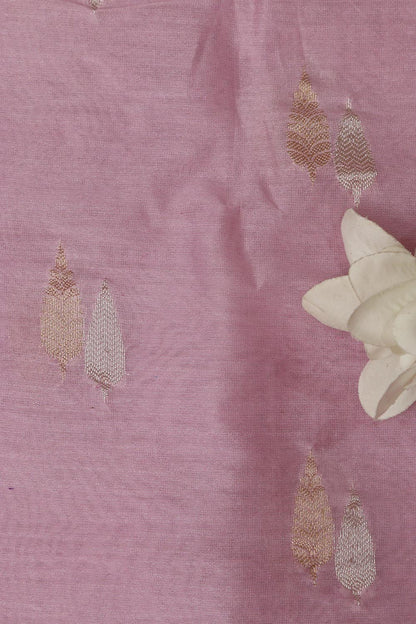 Pretty in Pink: Banarasi Chanderi Silk Fabric ( 1 Mtr ) - Luxurion World