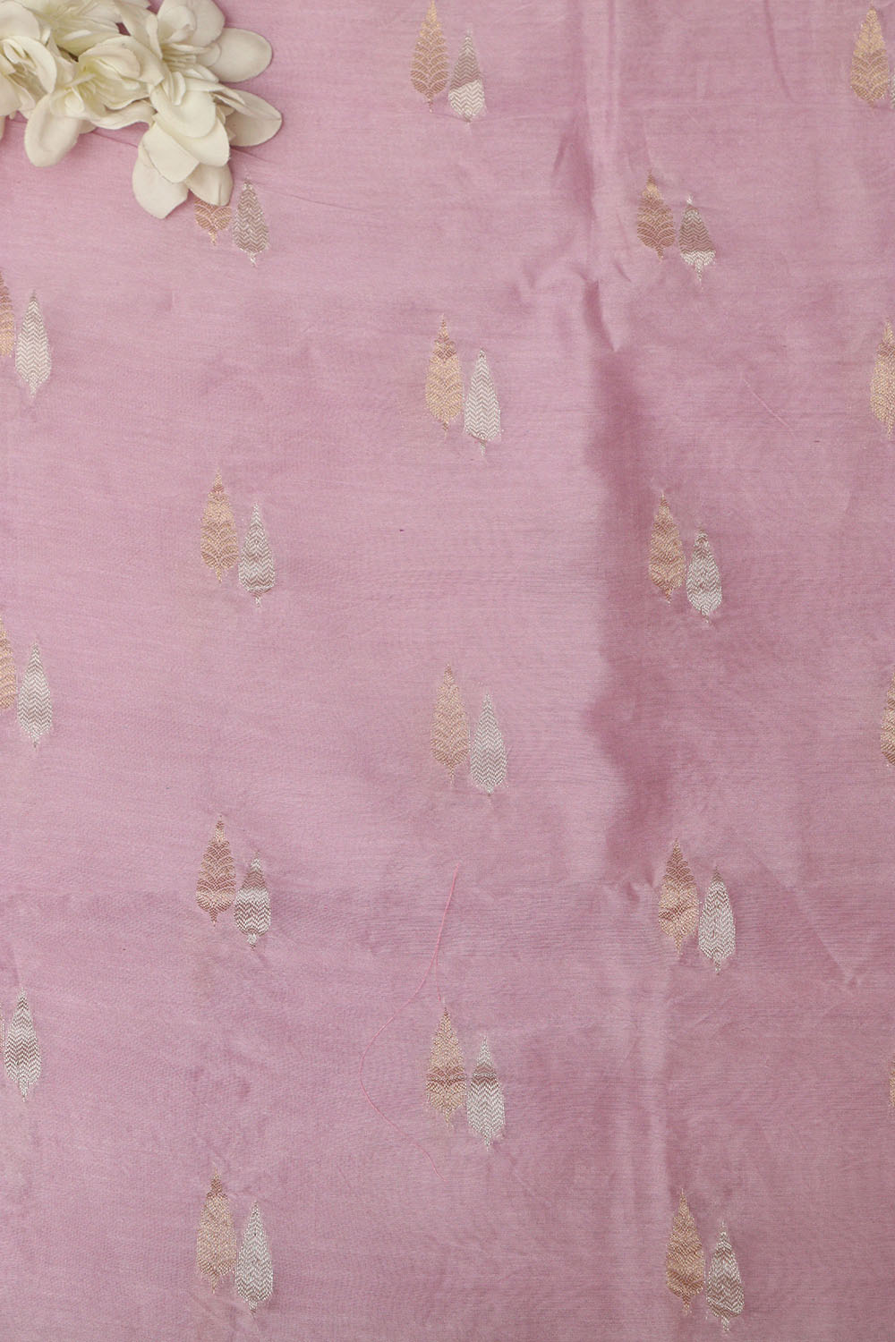 Pretty in Pink: Banarasi Chanderi Silk Fabric ( 1 Mtr ) - Luxurion World