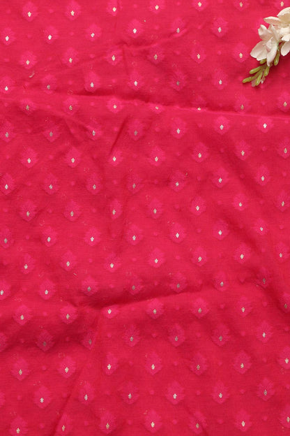 Pretty in Pink: Banarasi Cotton Fabric (1 Mtr) - Luxurion World