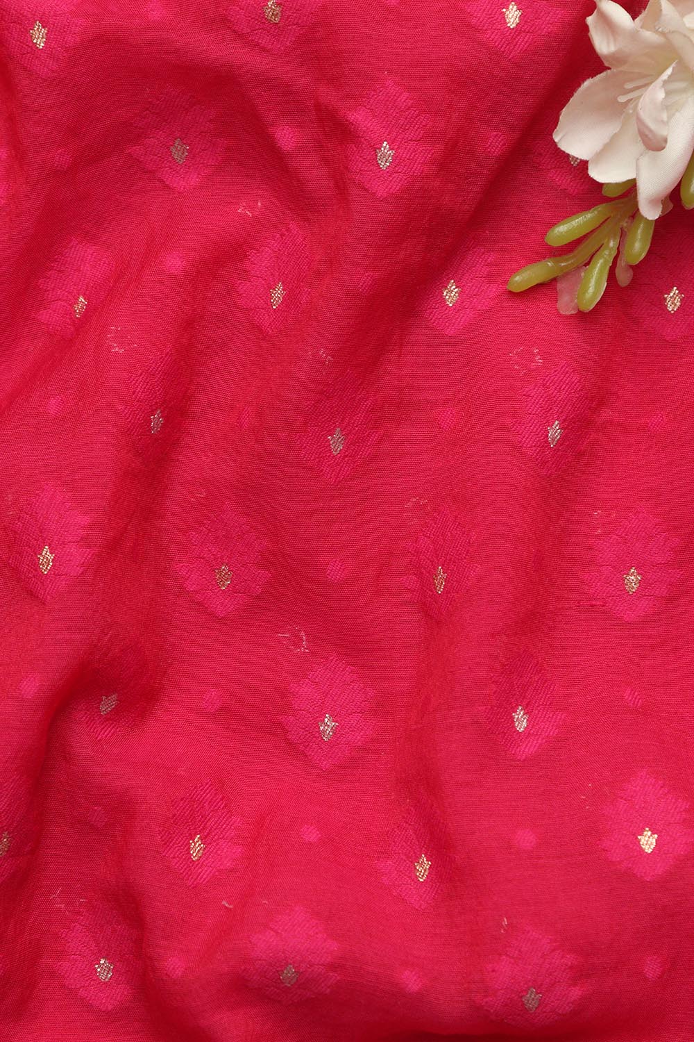 Pretty in Pink: Banarasi Cotton Fabric (1 Mtr) - Luxurion World