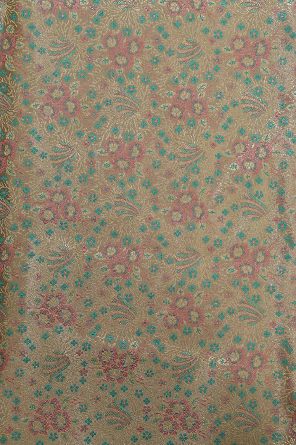 Elegant Pastel Banarasi Tanchui Silk Fabric - 1 Mtr - Luxurion World