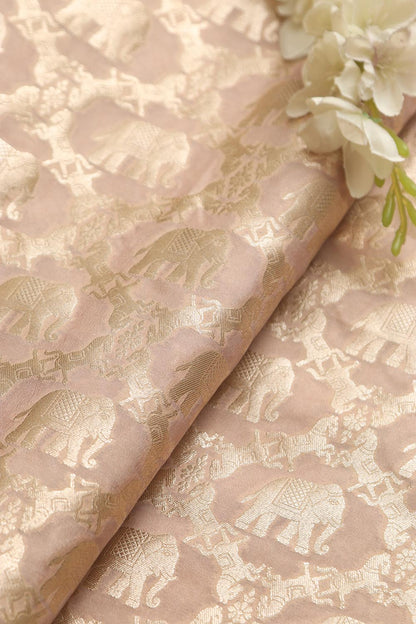 Elegant Pastel Banarasi Silk Fabric ( 1 Mtr ) - Luxurion World