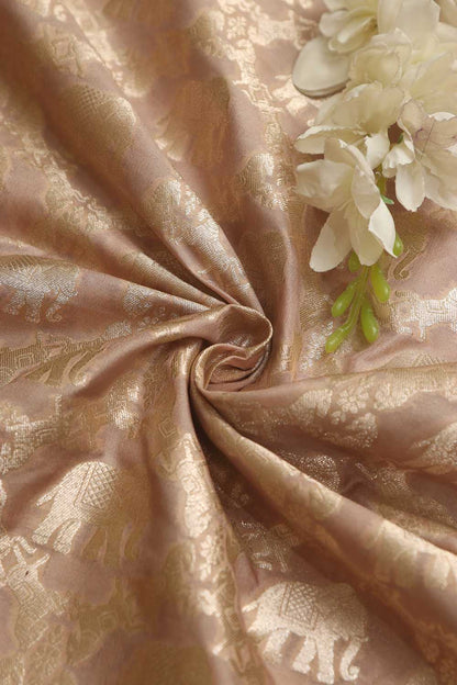 Elegant Pastel Banarasi Silk Fabric ( 1 Mtr ) - Luxurion World