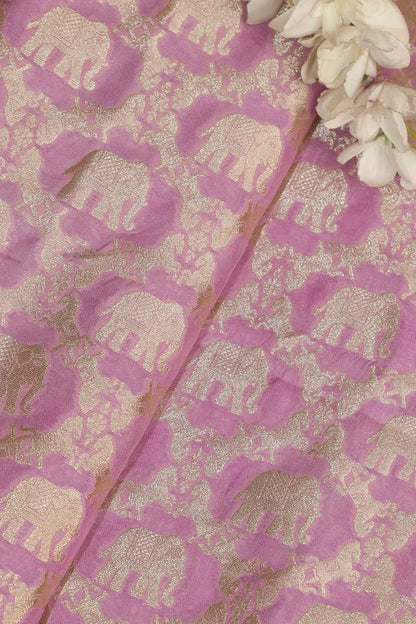 Exquisite Purple Banarasi Silk Fabric ( 1 Mtr ) - Luxurion World