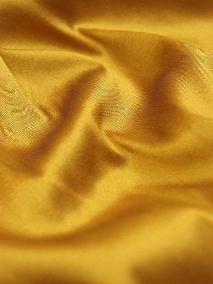 Stylish Mustard Yellow Silk Fabric - 2.5 Mtr Plain Design - Luxurion World