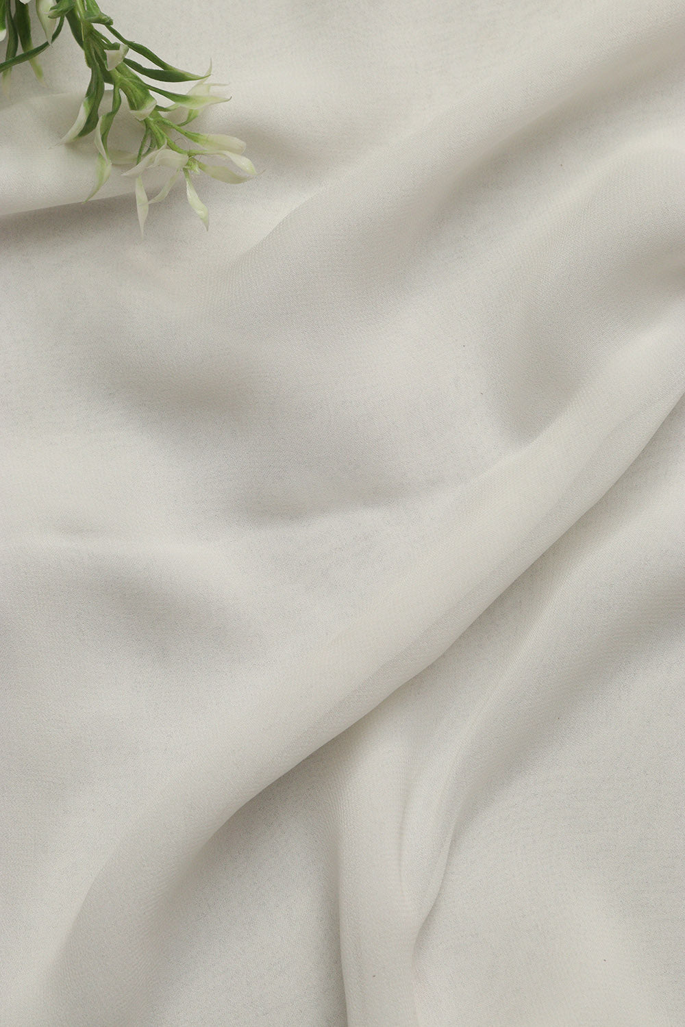 White Plain Georgette Fabric ( 2.5 Mtr ) - Luxurion World