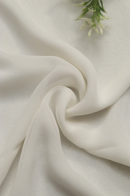 White Plain Georgette Fabric ( 2.5 Mtr ) - Luxurion World