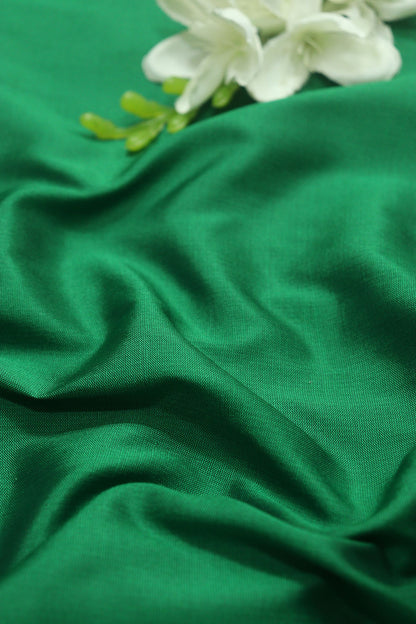 Green Plain Silk Fabric ( 1 Mtr ) - Luxurion World