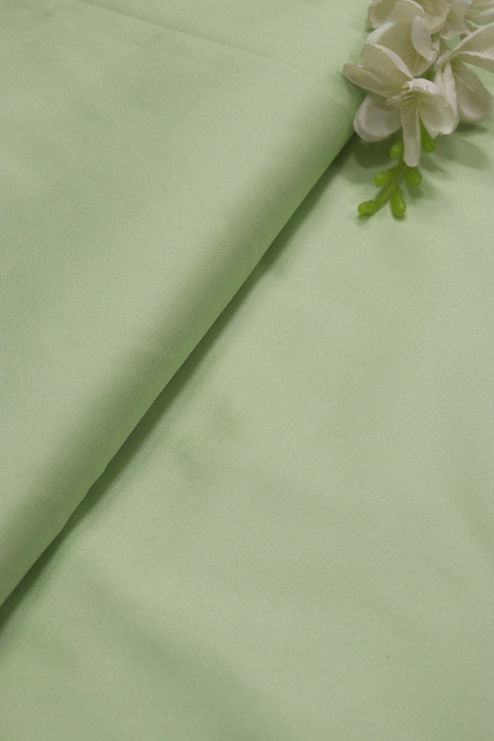 Pista Green Plain Silk Fabric ( 1 Mtr ) - Luxurion World