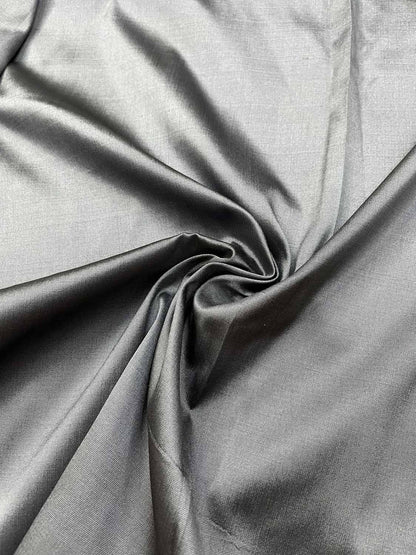 Grey Plain Silk Fabric ( 1 Mtr ) - Luxurion World