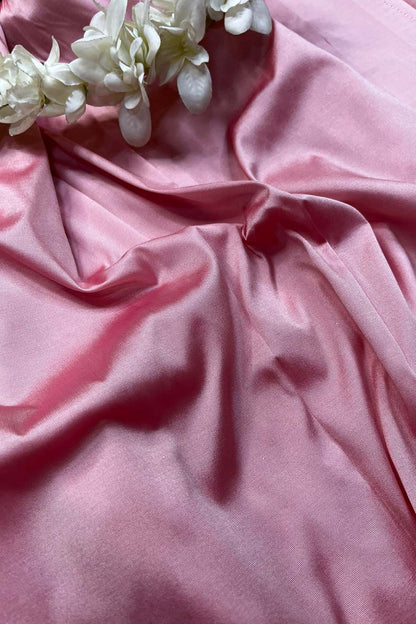 Pink Plain Silk Fabric ( 1 Mtr ) - Luxurion World