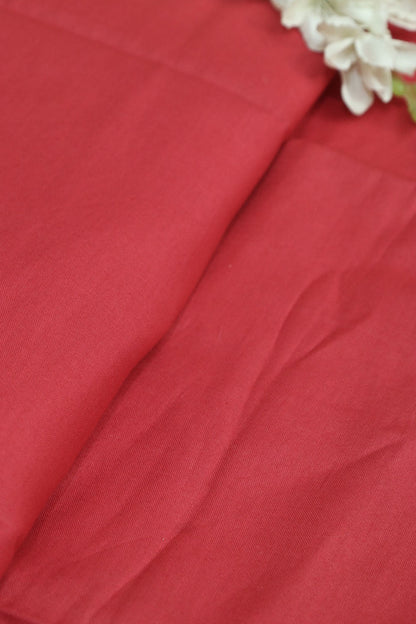 Vibrant Red Cotton Silk Fabric - 1 Mtr - Luxurion World