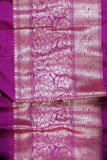 Elegant Purple Banarasi Silk Lace ( 1 Mtr ) - Luxurion World