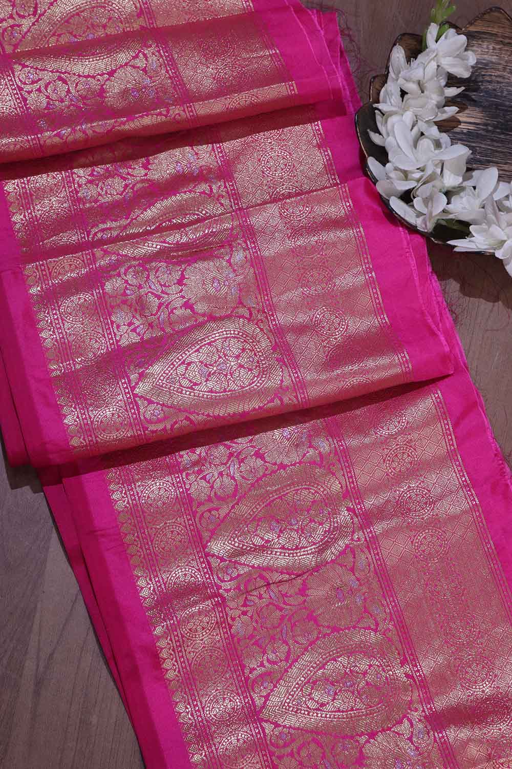 Pink Banarasi Silk Lace ( 1 Mtr ) - Luxurion World