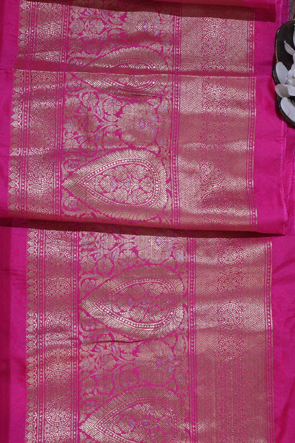 Pink Banarasi Silk Lace ( 1 Mtr ) - Luxurion World