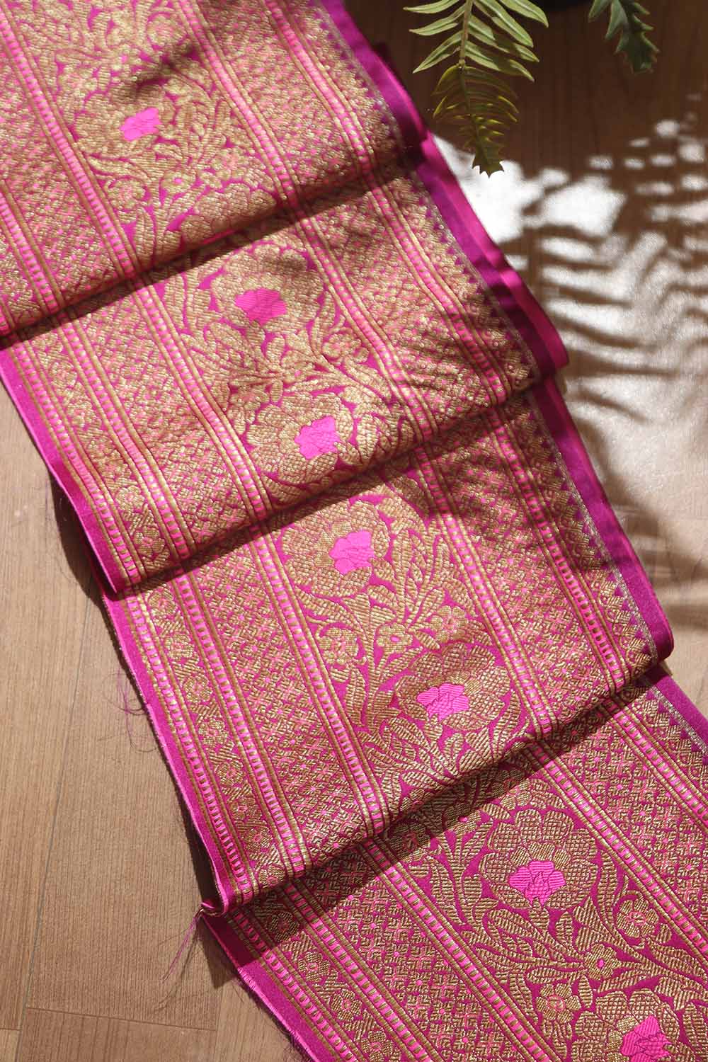 Stunning Purple Banarasi Silk Lace ( 1 Mtr ) - Luxurion World