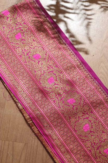 Stunning Purple Banarasi Silk Lace ( 1 Mtr ) - Luxurion World