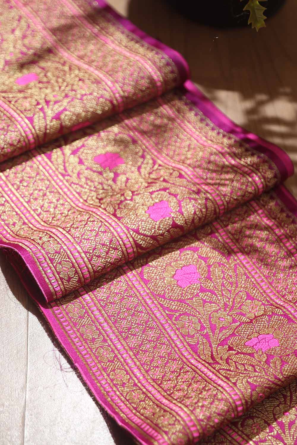 Stunning Purple Banarasi Silk Lace ( 1 Mtr ) - Luxurion World