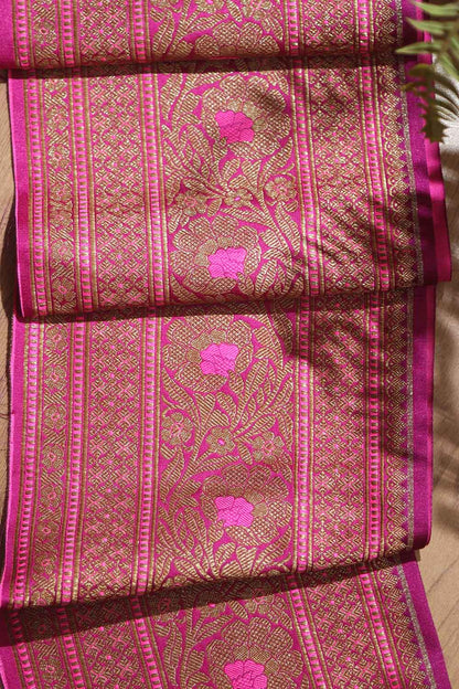 Stunning Purple Banarasi Silk Lace ( 1 Mtr ) - Luxurion World