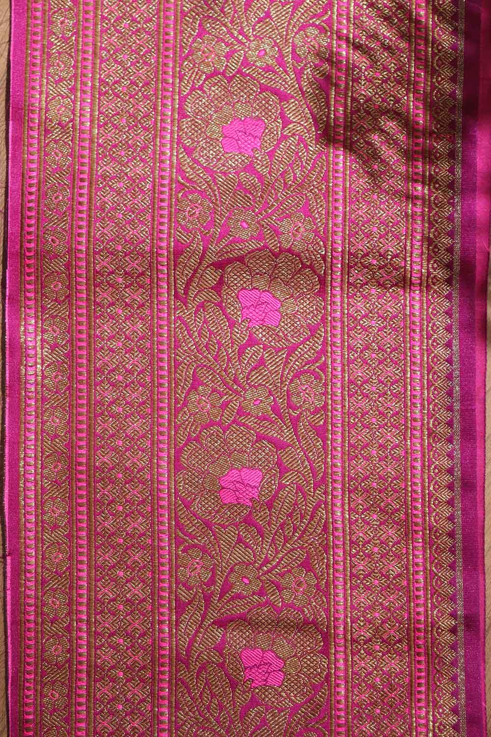 Stunning Purple Banarasi Silk Lace ( 1 Mtr ) - Luxurion World