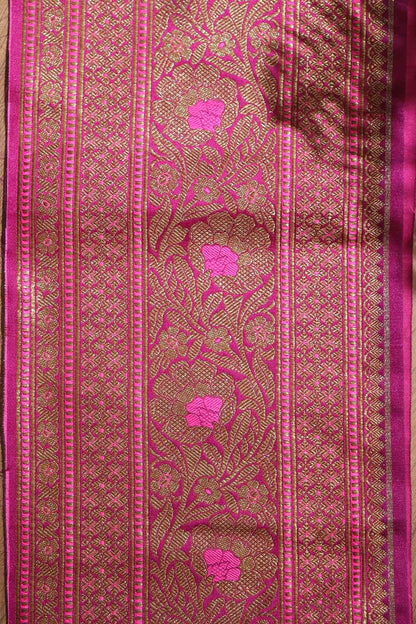 Stunning Purple Banarasi Silk Lace ( 1 Mtr ) - Luxurion World