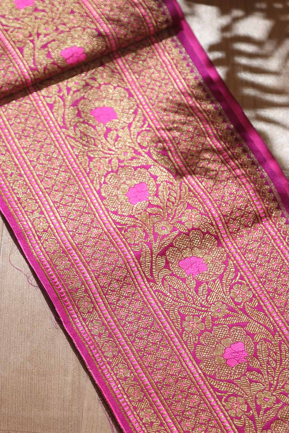 Stunning Purple Banarasi Silk Lace ( 1 Mtr ) - Luxurion World