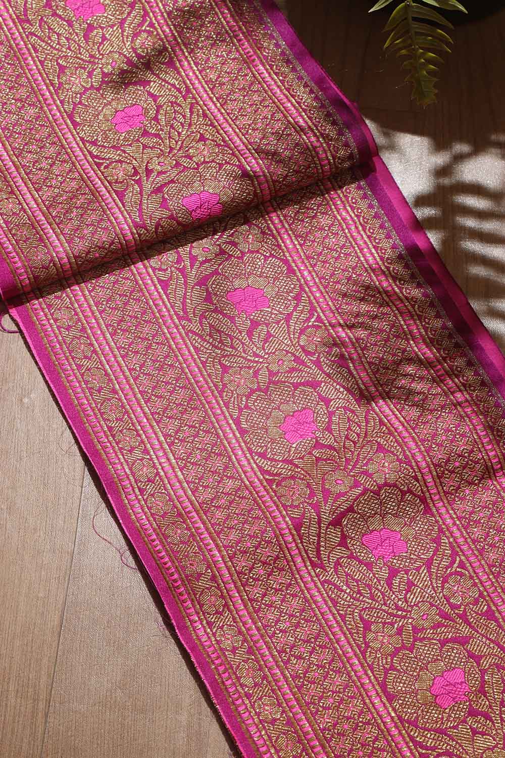 Stunning Purple Banarasi Silk Lace ( 1 Mtr ) - Luxurion World