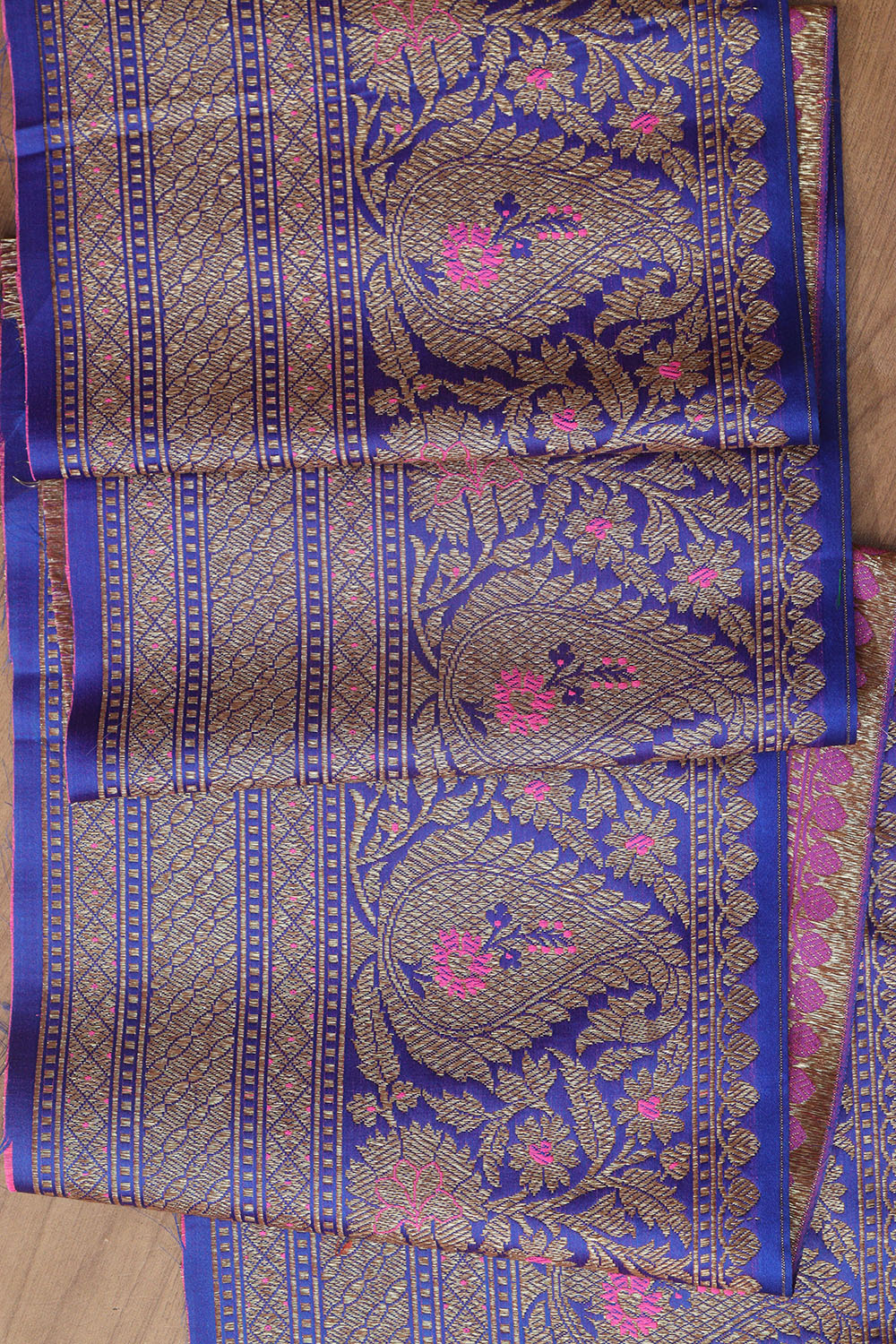 Elegant Blue Banarasi Silk Lace ( 1 Mtr ) - Luxurion World