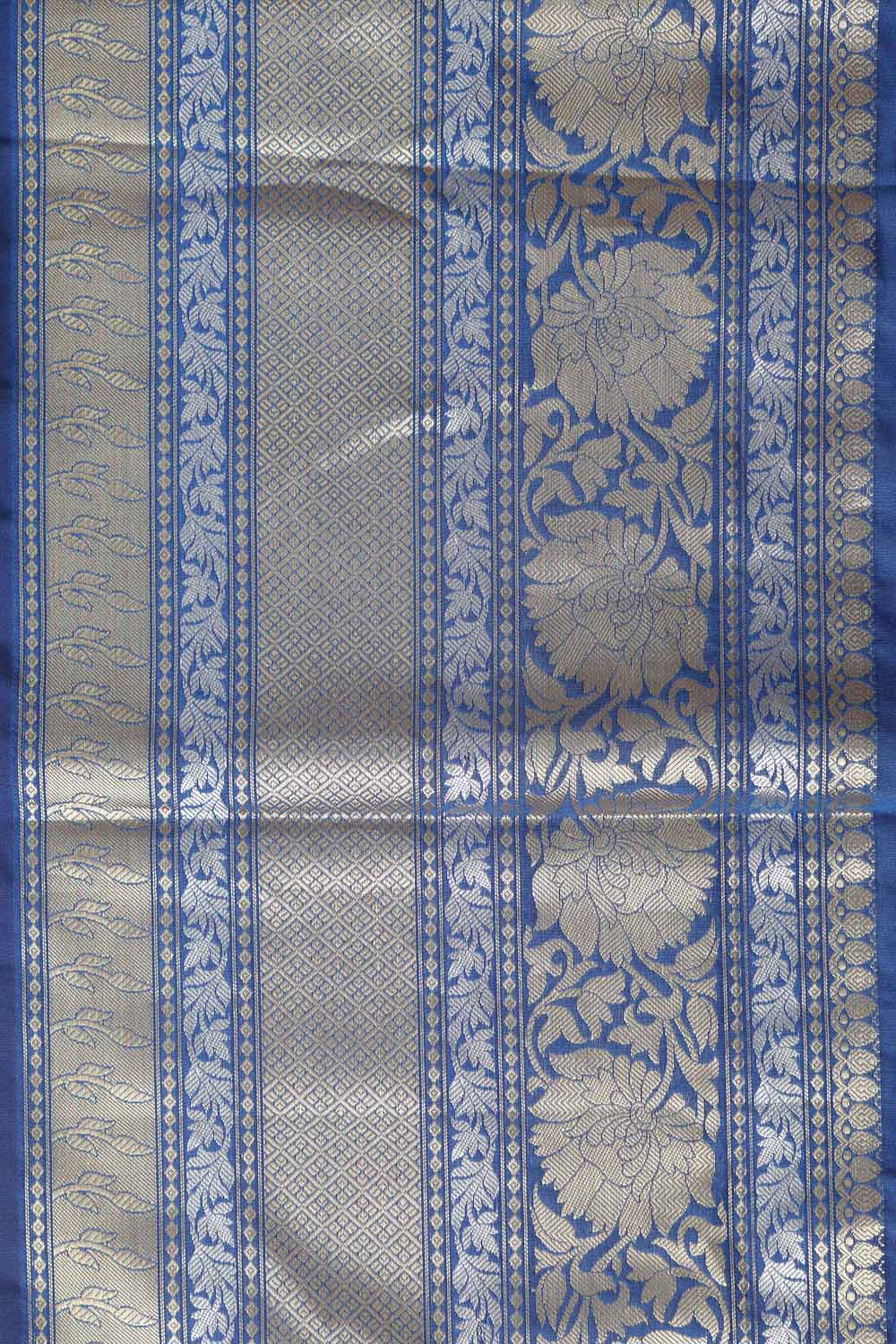 Elegant Blue Banarasi Silk Lace ( 1 Mtr ) - Luxurion World