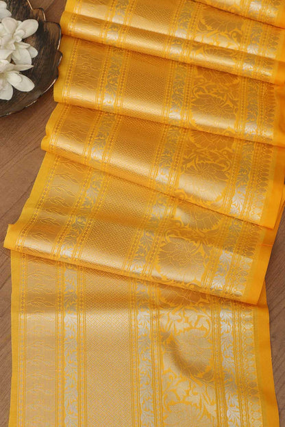 Yellow Banarasi Silk Lace - 1 Mtr: Elegant and Stylish - Luxurion World