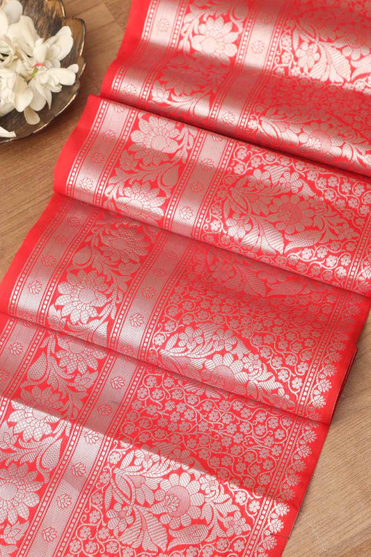 Red Banarasi Silk Lace: Elegant and Stylish - Luxurion World