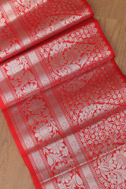 Red Banarasi Silk Lace: Elegant and Stylish - Luxurion World