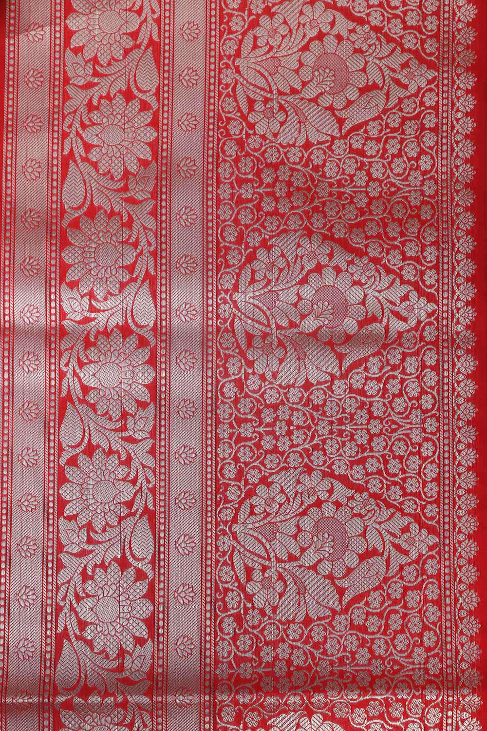 Red Banarasi Silk Lace: Elegant and Stylish - Luxurion World