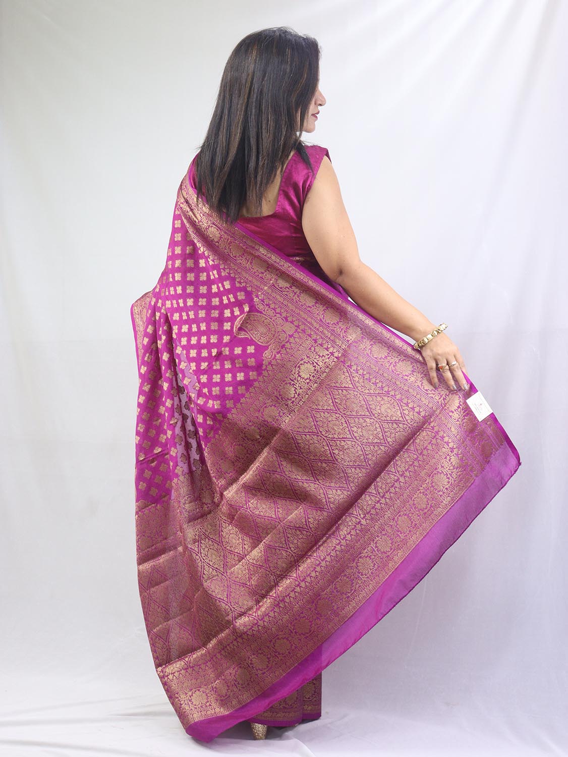 Regal Charm: Purple Banarasi Silk Saree for Elegant Occasions - Luxurion World